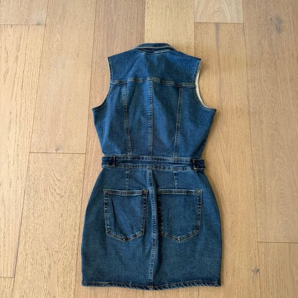 Good American Fit For Success Sleeveless Denim Mini Dress size small m11 - Picture 5 of 7